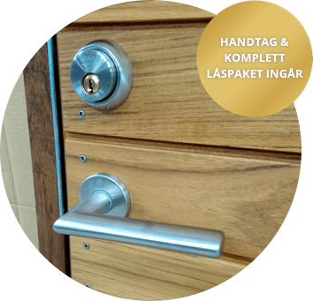 Handtag och lås ingår vid köp av ytterdörr